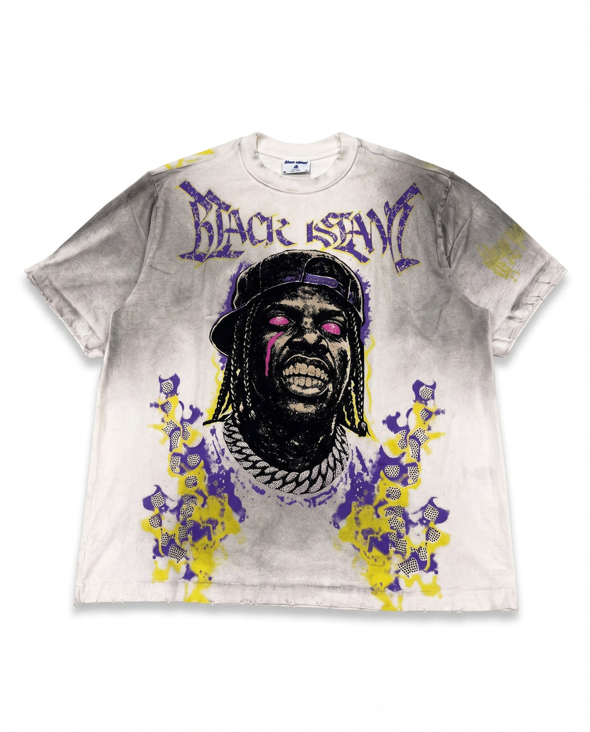 t-shirt black island con faccia