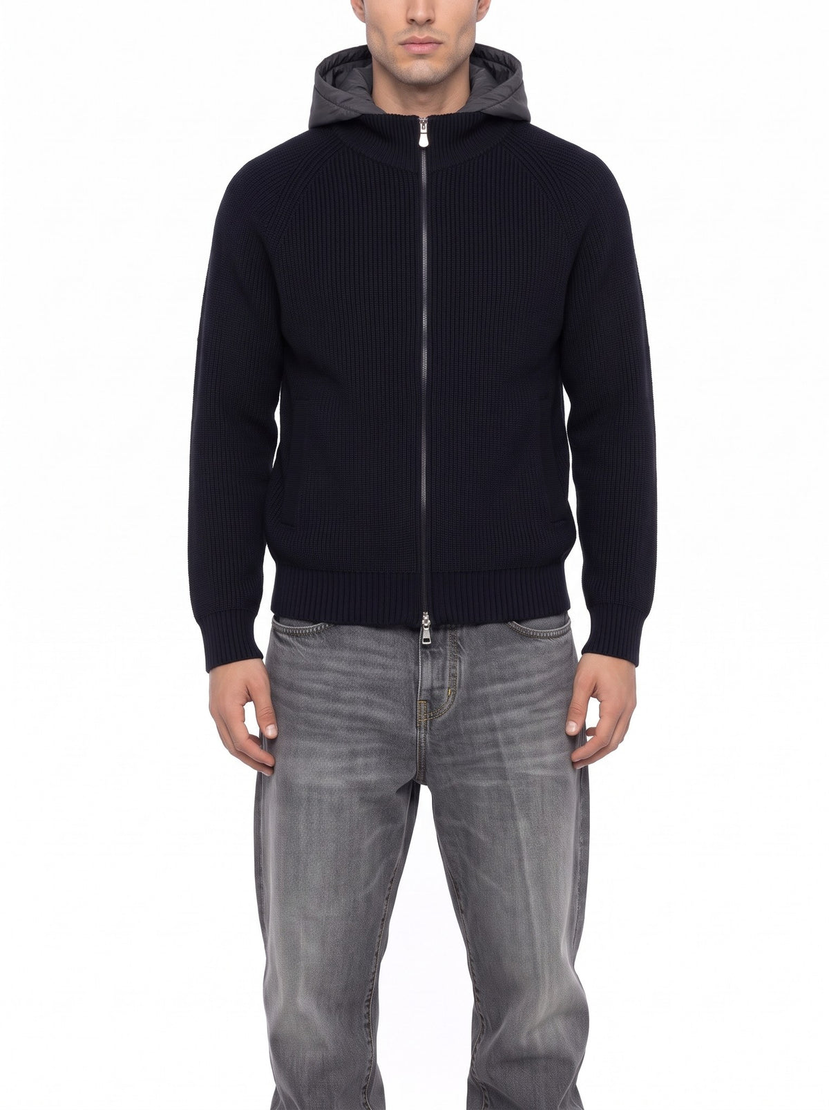 Gran Sasso - Maglia Full Zip Con Cappuccio