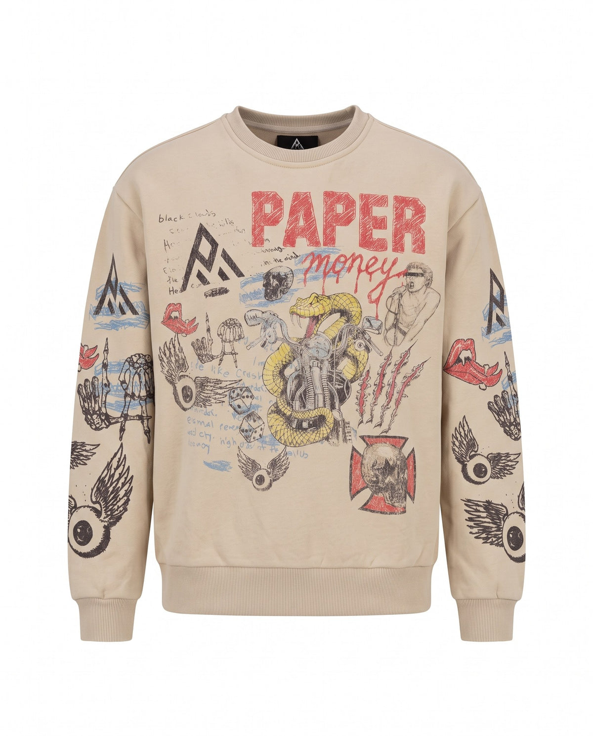 PM122 DOODLE SWEATSHIRTBG PAPER MONEY