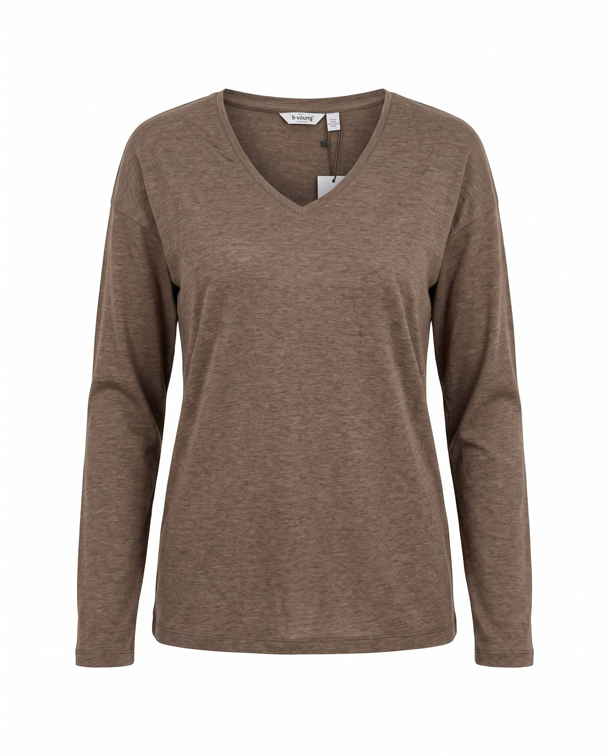 20817195 BYPAMILA LS V NECK TSHIRT1811121 B-YOUNG