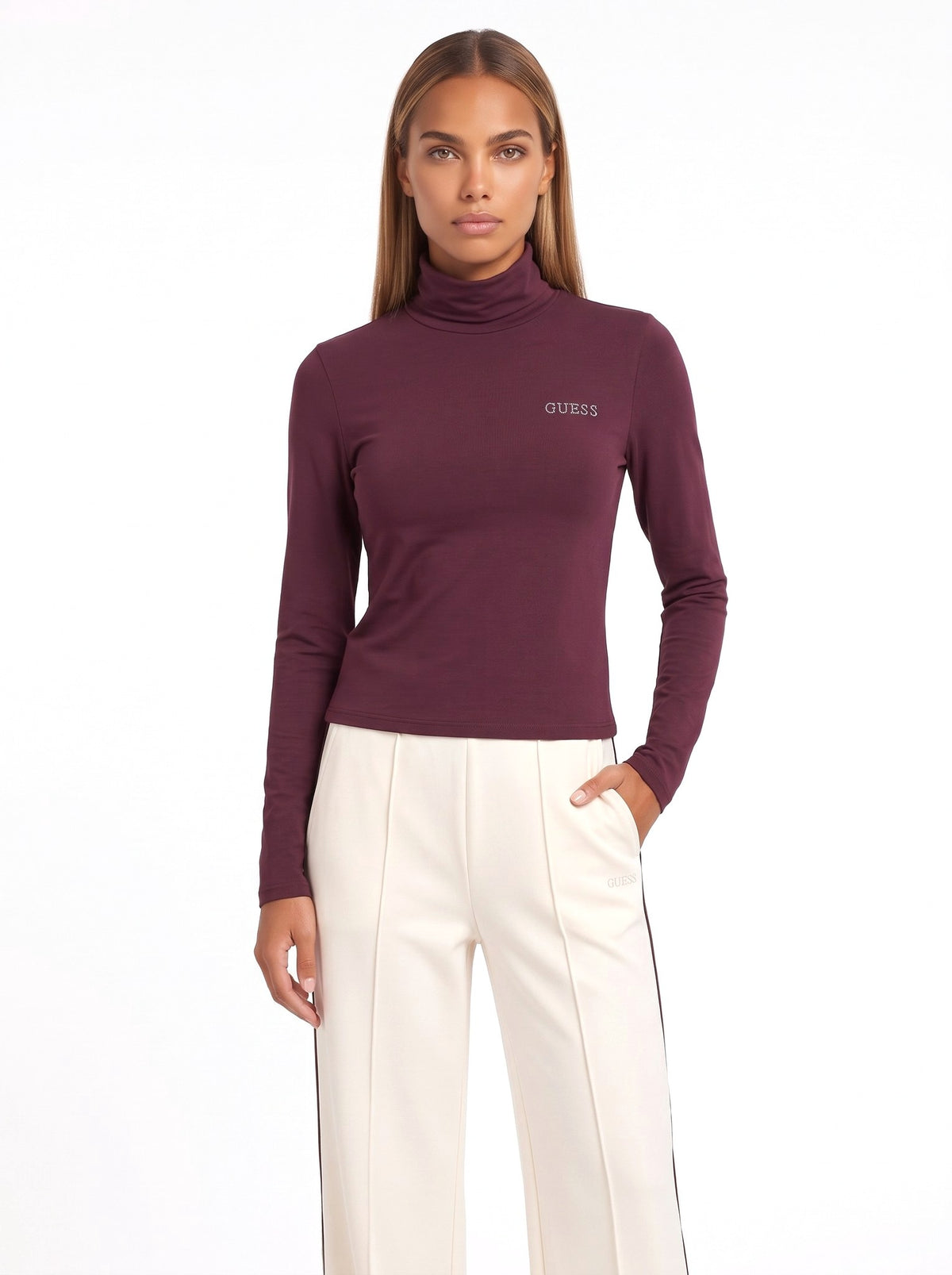 Guess - T-shirt A Collo Alto 